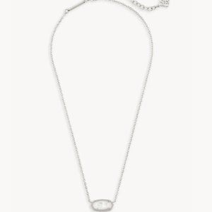 Elisa Silver Pendant Necklace in Ivory Mother-of-Pear